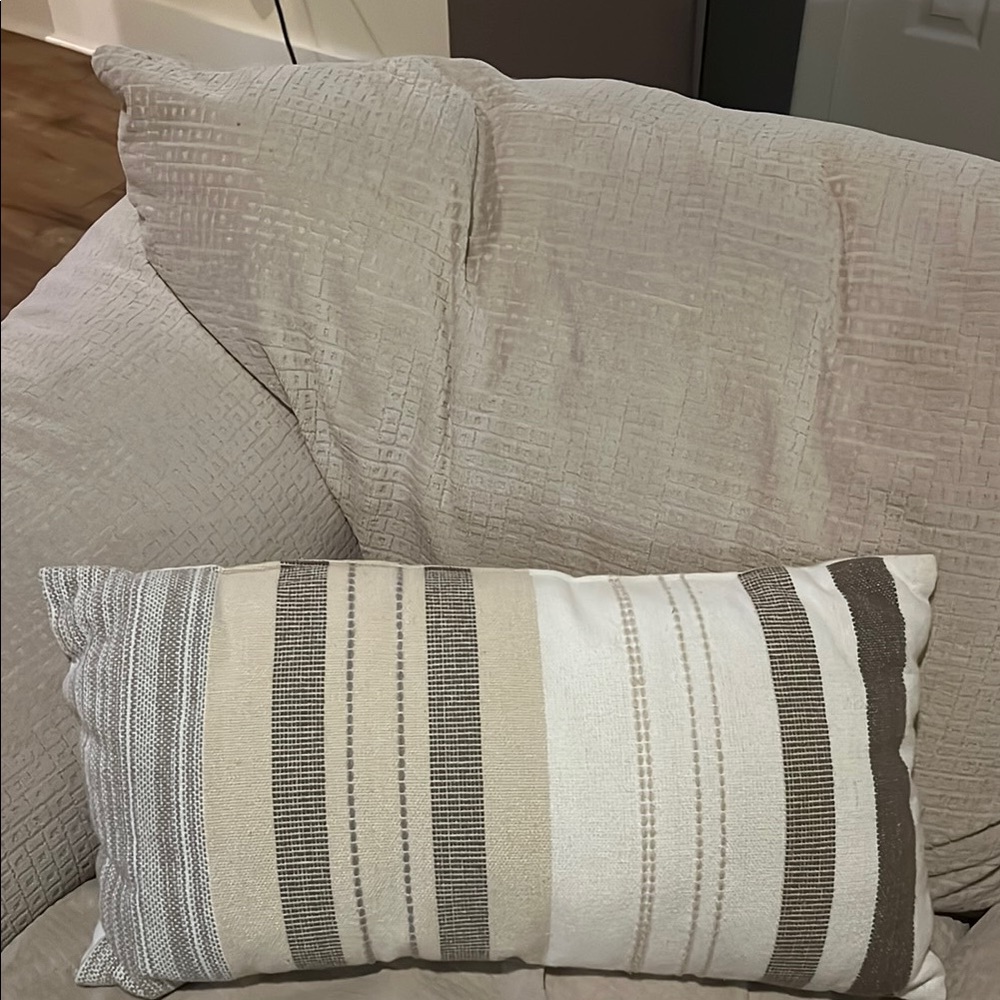 Striped Neutral Throw Pillow